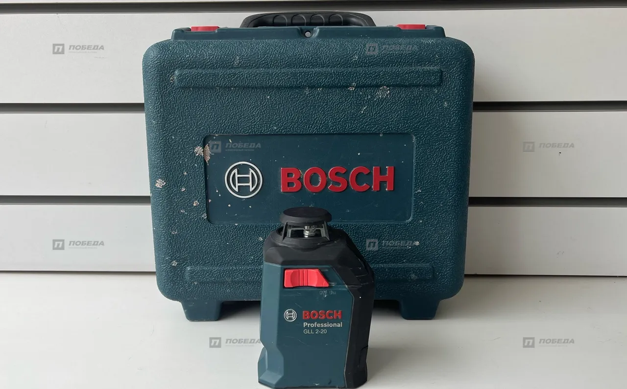 Купить Лазерный уровень Bosch GLL 2-20 Professional + BM б/у арт.  2025100629072-1 в Рязаницена 6900 рублей | Победа