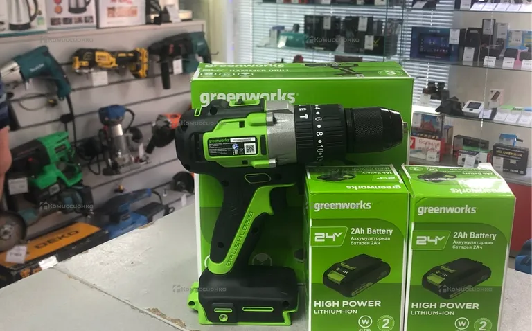 дрель-шуруповёрт greenworks gd24dd60