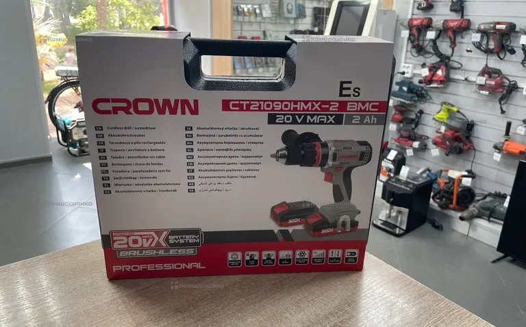 Аккумуляторный шуруповерт CROWN BL CT21090HMX-2 BMC
