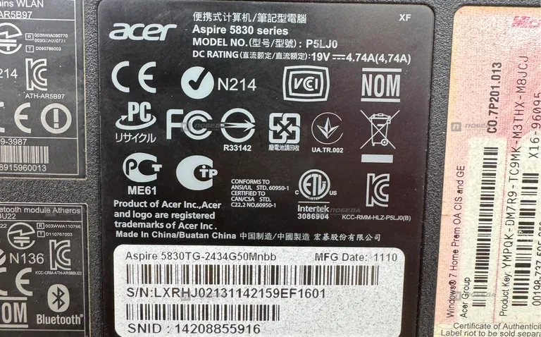 Ноутбук Acer Aspire 5830TG