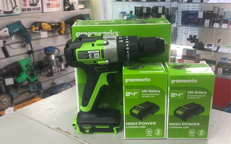 дрель-шуруповёрт greenworks gd24dd60