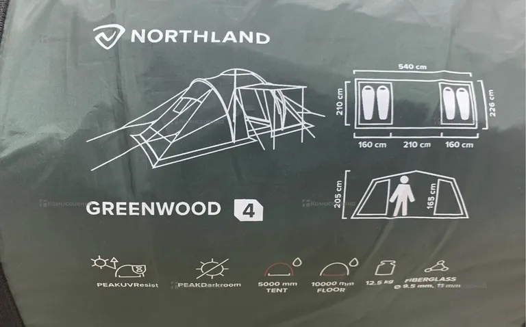 палатка northland для кемпинга для 4 человек