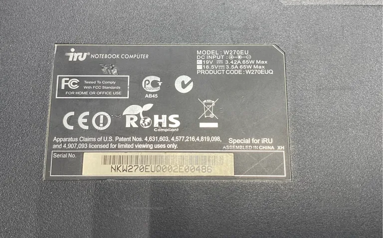 Ноутбук iRU W270EU