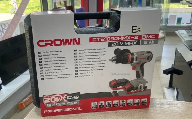 Аккумуляторный шуруповерт CROWN BL CT21090HMX-2 BMC