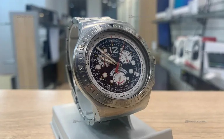 Swatch Swiss Irony SR936SW Quartz Stainless Men's Watch Preowned