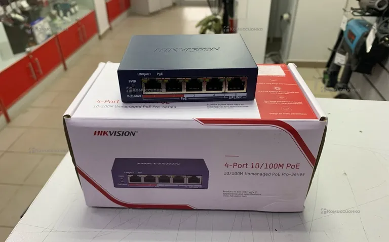 комутатор HikVision 4 10/100M PoE