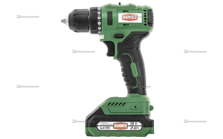 Дрель-шуруповерт аккумуляторная Hammer ACD18BL, 18В, 2x2Ач, кейс